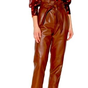 Walter Baker. Real Leather Paperbag Pants